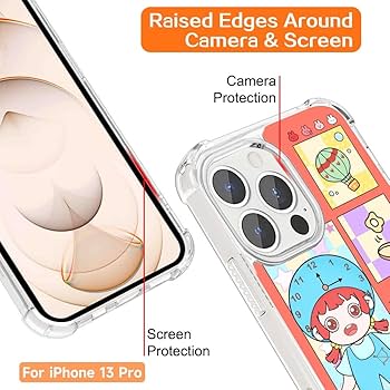 SHENCANG BLUE Case for iPhone 13 Pro with Cute Comic ABC